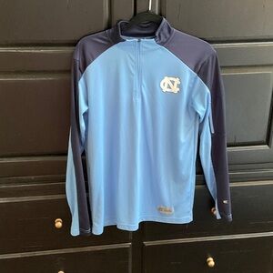 NC TAR HEELS Light Blue and Navy Quarter-Zip Pullover SZ S